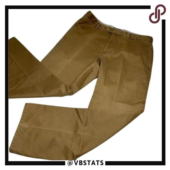 Peter Millar Twill Pima Cotton Pants Size 36Wx30L Flat Front Zip British Tan - Picture 1 of 8